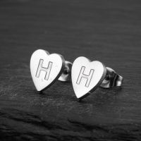 1 Pair Fashion Letter Heart Shape Titanium Steel Plating Ear Studs sku image 8