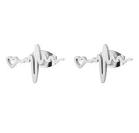 Fashion Electrocardiogram Stainless Steel Ear Studs 1 Pair sku image 1