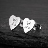 1 Pair Fashion Letter Heart Shape Titanium Steel Plating Ear Studs sku image 24