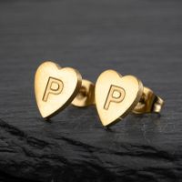 1 Pair Fashion Letter Heart Shape Titanium Steel Plating Ear Studs sku image 42