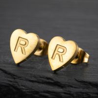 1 Pair Fashion Letter Heart Shape Titanium Steel Plating Ear Studs sku image 44
