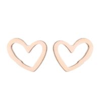 Fashion Heart Shape Stainless Steel Ear Studs 1 Pair main image 4