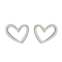 Fashion Heart Shape Stainless Steel Ear Studs 1 Pair sku image 1
