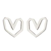 Fashion Heart Shape Stainless Steel Ear Studs 1 Pair sku image 2