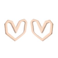 Fashion Heart Shape Stainless Steel Ear Studs 1 Pair sku image 8