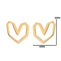 Fashion Heart Shape Stainless Steel Ear Studs 1 Pair sku image 3