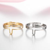 Fashion Solid Color Stainless Steel Hollow Out Open Ring 1 Piece main image 4