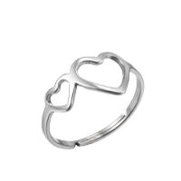 1 Piece Fashion Heart Shape Stainless Steel Plating Open Ring main image 5