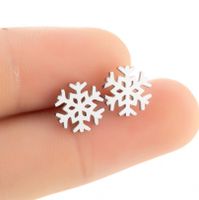 Fashion Snowflake Stainless Steel Plating Ear Studs 1 Pair main image 1