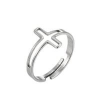 Fashion Solid Color Stainless Steel Hollow Out Open Ring 1 Piece sku image 2