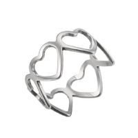 1 Piece Fashion Heart Shape Stainless Steel Plating Open Ring sku image 4