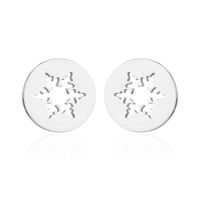 Fashion Snowflake Stainless Steel Plating Ear Studs 1 Pair sku image 2