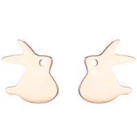 Fashion Rabbit Bat Bird Stainless Steel Plating Ear Studs 1 Pair sku image 7