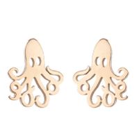Simple Style Penguin Cat Octopus Stainless Steel Plating Hollow Out Ear Studs 1 Pair sku image 11