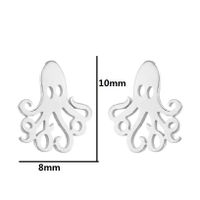 Simple Style Penguin Cat Octopus Stainless Steel Plating Hollow Out Ear Studs 1 Pair sku image 1