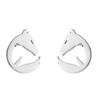 Simple Style Penguin Cat Octopus Stainless Steel Plating Hollow Out Ear Studs 1 Pair sku image 4