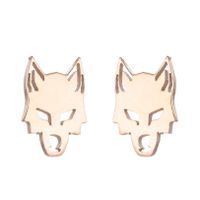 1 Pair Punk Wolf Stainless Steel Ear Studs main image 3