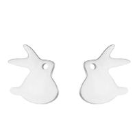 Simple Style Penguin Cat Octopus Stainless Steel Plating Hollow Out Ear Studs 1 Pair sku image 9