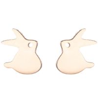 Simple Style Penguin Cat Octopus Stainless Steel Plating Hollow Out Ear Studs 1 Pair sku image 35