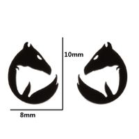 Simple Style Penguin Cat Octopus Stainless Steel Plating Hollow Out Ear Studs 1 Pair sku image 21