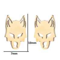 1 Pair Punk Wolf Stainless Steel Ear Studs main image 4