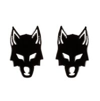 1 Pair Punk Wolf Stainless Steel Ear Studs sku image 2