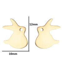 Simple Style Penguin Cat Octopus Stainless Steel Plating Hollow Out Ear Studs 1 Pair sku image 34