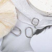 Simple Style U Shape Stainless Steel Polishing Plating Earrings 1 Pair main image 4