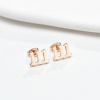 Simple Style Number Stainless Steel Plating Hollow Out Ear Studs 1 Pair sku image 11
