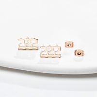 Simple Style Number Stainless Steel Plating Hollow Out Ear Studs 1 Pair sku image 14