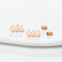 Simple Style Number Stainless Steel Plating Hollow Out Ear Studs 1 Pair sku image 20