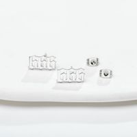 Simple Style Number Stainless Steel Plating Hollow Out Ear Studs 1 Pair sku image 6