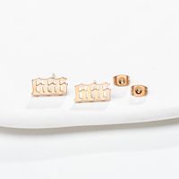 Simple Style Number Stainless Steel Plating Hollow Out Ear Studs 1 Pair sku image 26