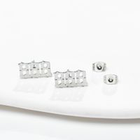 Simple Style Number Stainless Steel Plating Hollow Out Ear Studs 1 Pair sku image 8