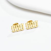 Simple Style Number Stainless Steel Plating Hollow Out Ear Studs 1 Pair sku image 34