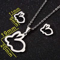 Fashion Moon Coconut Tree Fish Bone Stainless Steel Plating Hollow Out Earrings Necklace 1 Set sku image 2