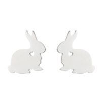 1 Pair Japanese Style Rabbit Animal Titanium Steel Plating Ear Studs sku image 3