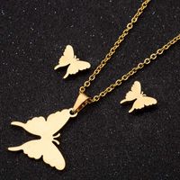 Fashion Butterfly Stainless Steel Plating Jewelry Set 2 Pieces main image 1