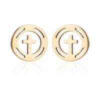 1 Pair Retro Cross Stainless Steel Plating Ear Studs sku image 18