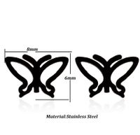 1 Pair Retro Butterfly Titanium Steel Plating Hollow Out Ear Studs main image 4