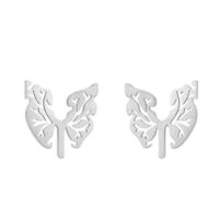 Simple Style Spider Web Butterfly Notes Stainless Steel Plating Hollow Out Ear Studs 1 Pair sku image 3