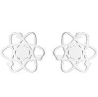 Simple Style Spider Web Butterfly Notes Stainless Steel Plating Hollow Out Ear Studs 1 Pair sku image 8