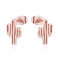 Simple Style Cactus Rabbit Stainless Steel Plating Hollow Out Ear Studs 1 Pair sku image 11