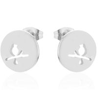 Simple Style Cactus Rabbit Stainless Steel Plating Hollow Out Ear Studs 1 Pair sku image 3