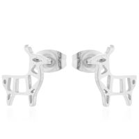Simple Style Cactus Rabbit Stainless Steel Plating Hollow Out Ear Studs 1 Pair sku image 6