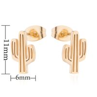 Simple Style Cactus Rabbit Stainless Steel Plating Hollow Out Ear Studs 1 Pair sku image 10