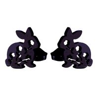 Simple Style Cactus Rabbit Stainless Steel Plating Hollow Out Ear Studs 1 Pair sku image 14