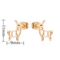 Simple Style Cactus Rabbit Stainless Steel Plating Hollow Out Ear Studs 1 Pair sku image 24