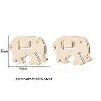 Simple Style Letter Cat Elephant Stainless Steel Plating Hollow Out Ear Studs 1 Pair sku image 13