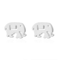 Simple Style Letter Cat Elephant Stainless Steel Plating Hollow Out Ear Studs 1 Pair sku image 2